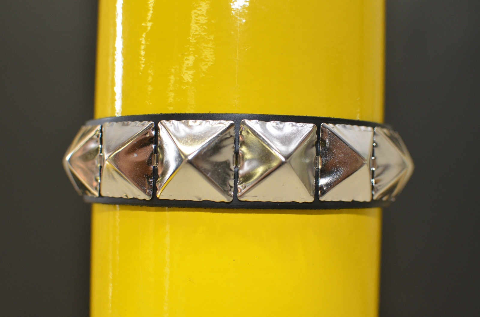 Large Studded Choker 1″ Large Pyramid Premium USA Leather Punk Goth by Funkplus