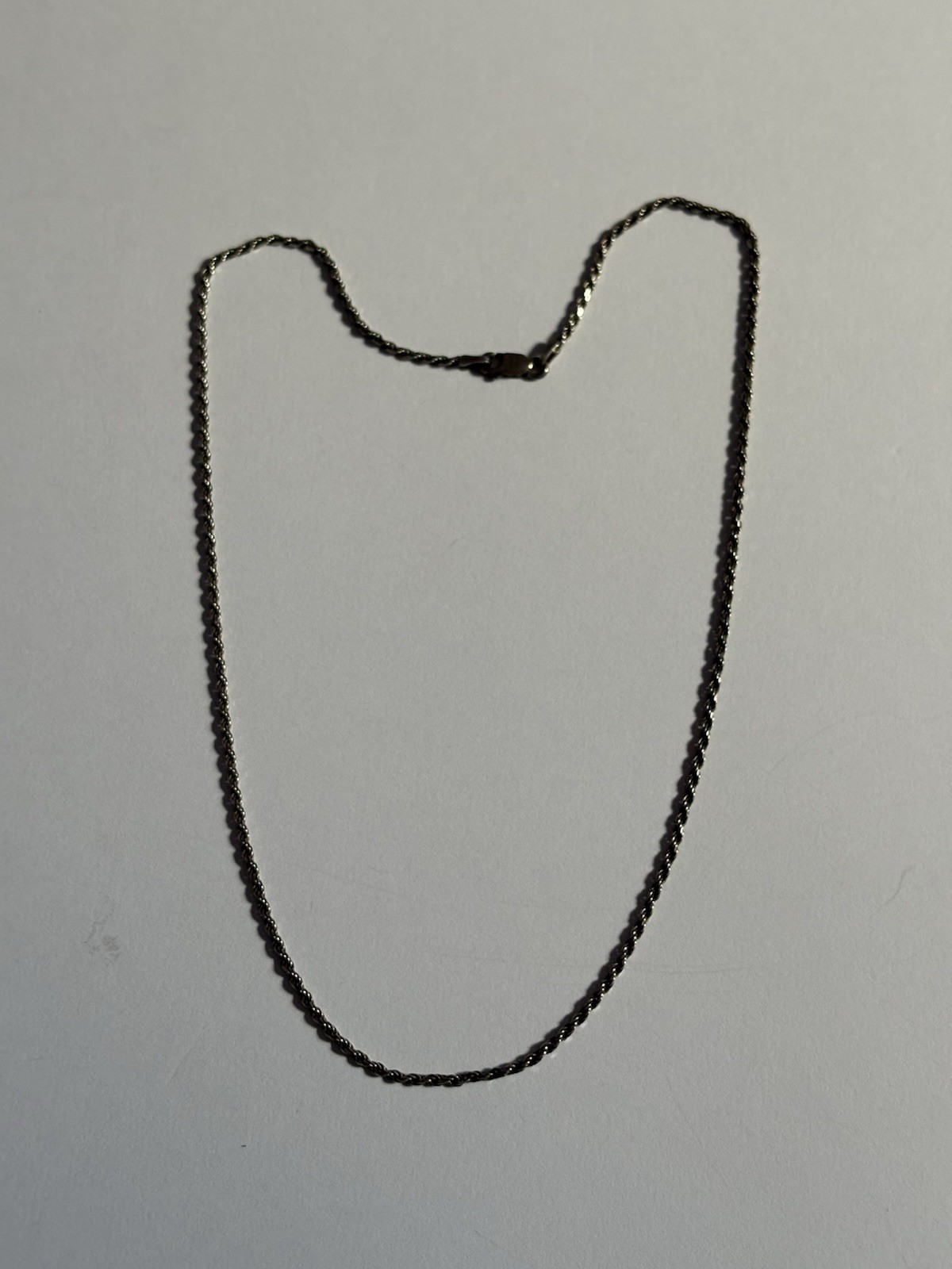 Vintage Italy Solid 925 Sterling Silver 1.7mm Diamond Cut Rope Chain 18” 5.37g