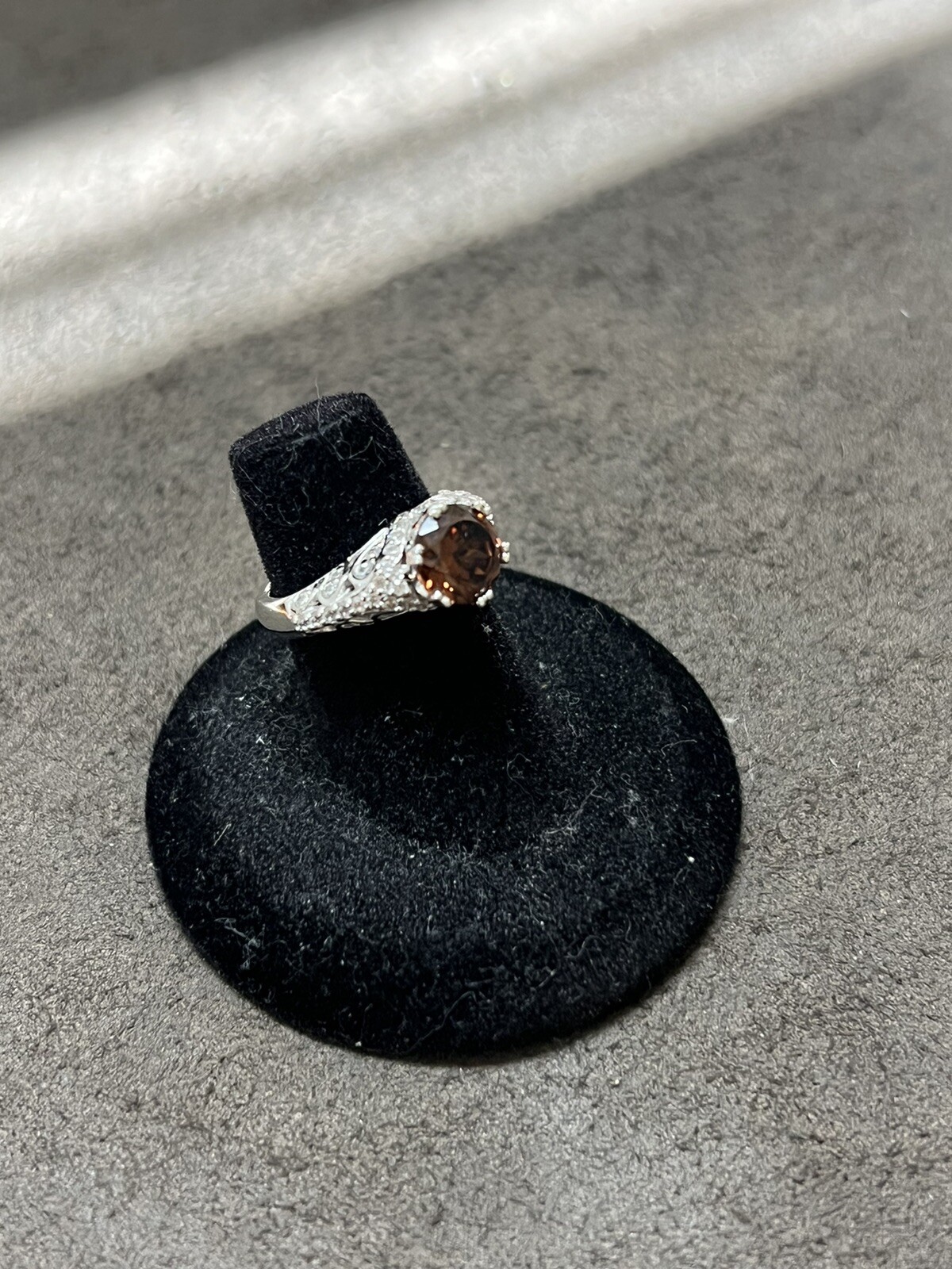 Tacori Chocolate Cz Stone .925 Sterling Silver Stunning Work Sz5 5G Estate New!!