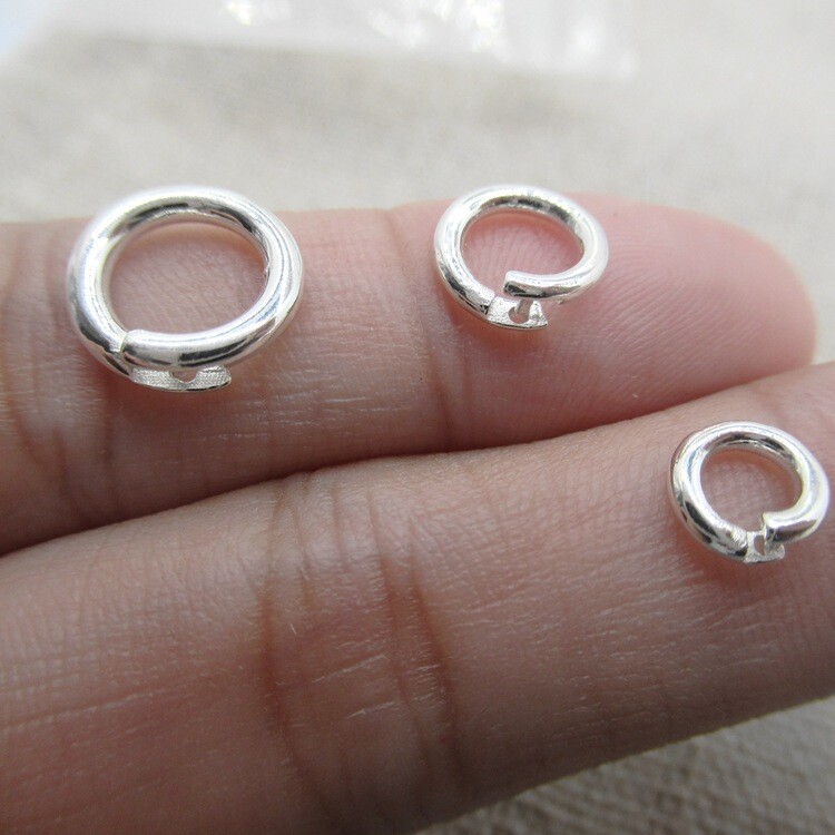 4 PCS Mini Sterling Silver 925 Link Lock Jump Ring Locking Clasp Connector