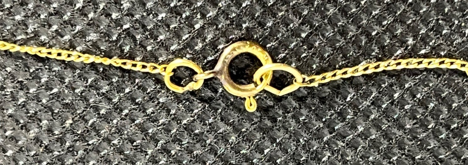 Vintage MS Co 14K Gold Filled Necklace Faux Pearl Minimalist Dainty Chain Signed