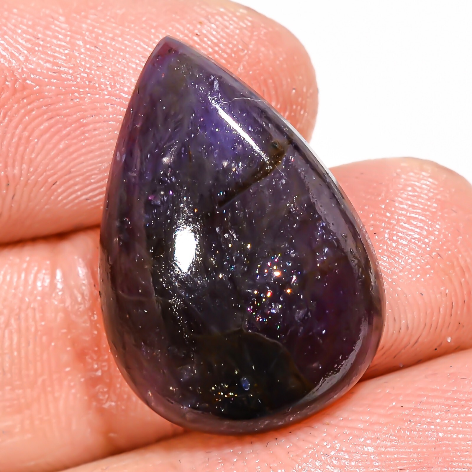 IOLITE SUNSTONE PEAR Cabochon A+ 100% Natural Gemstone 16x22x5mm 13.45 CTS BC-21