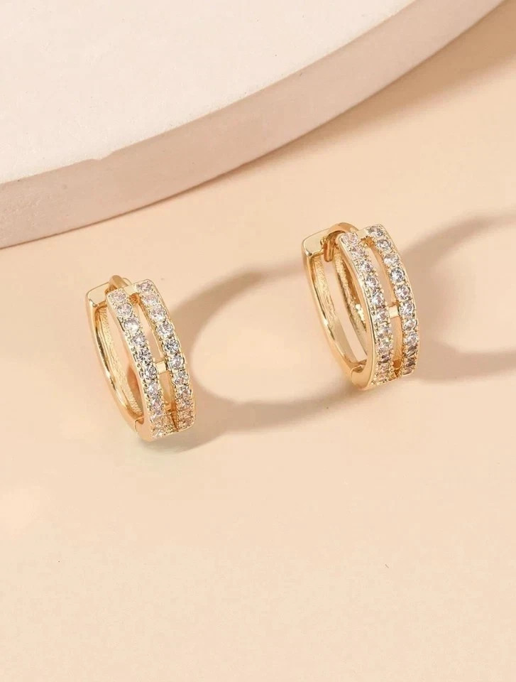 3Ct Round Simulated Diamond Huggie/Hoop Stunning Earring 14k Yellow Gold Plated
