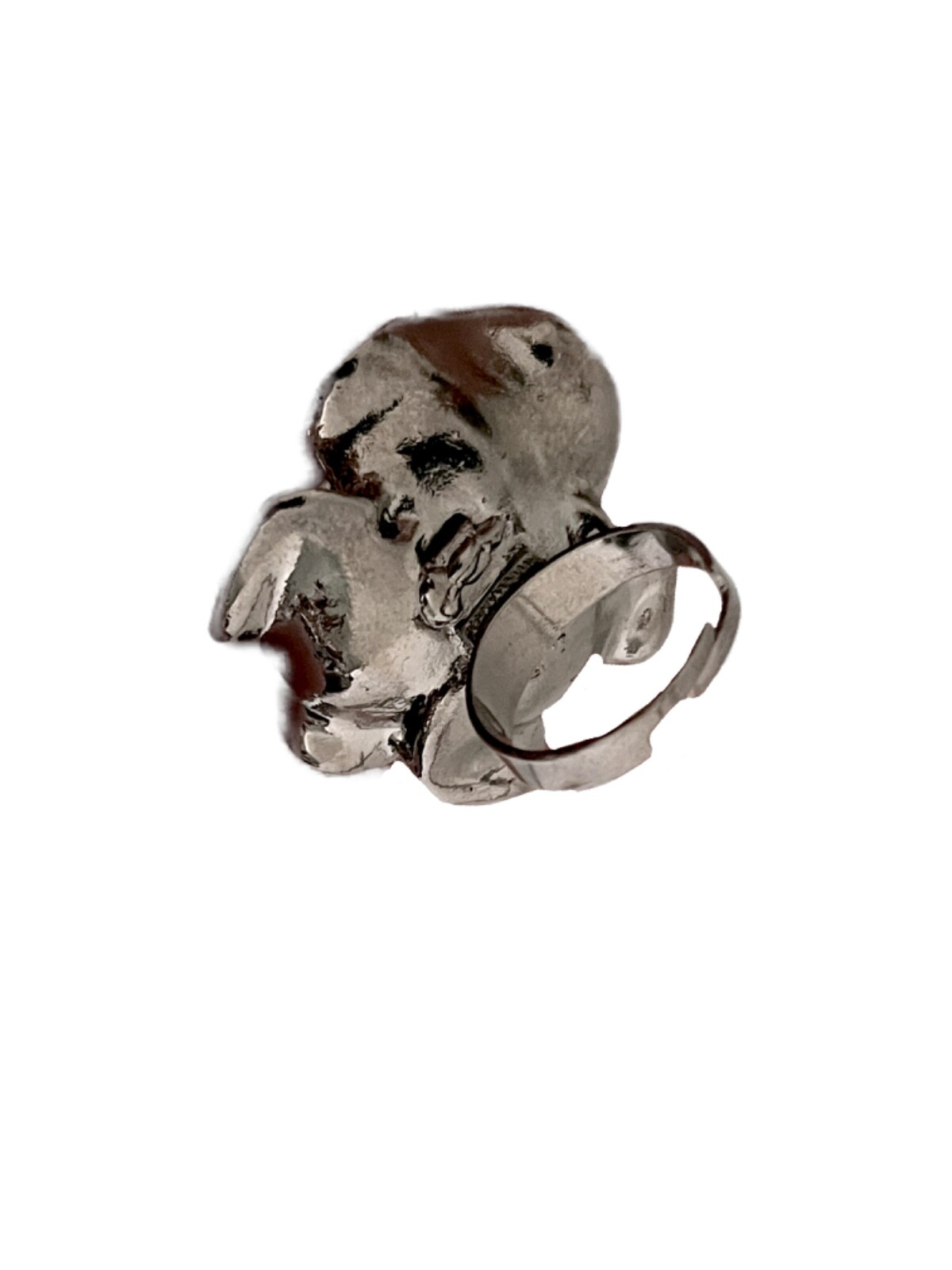 1.5/8” Diameter Black Rose Flower Casual Fun Statement Goth Punk Ring