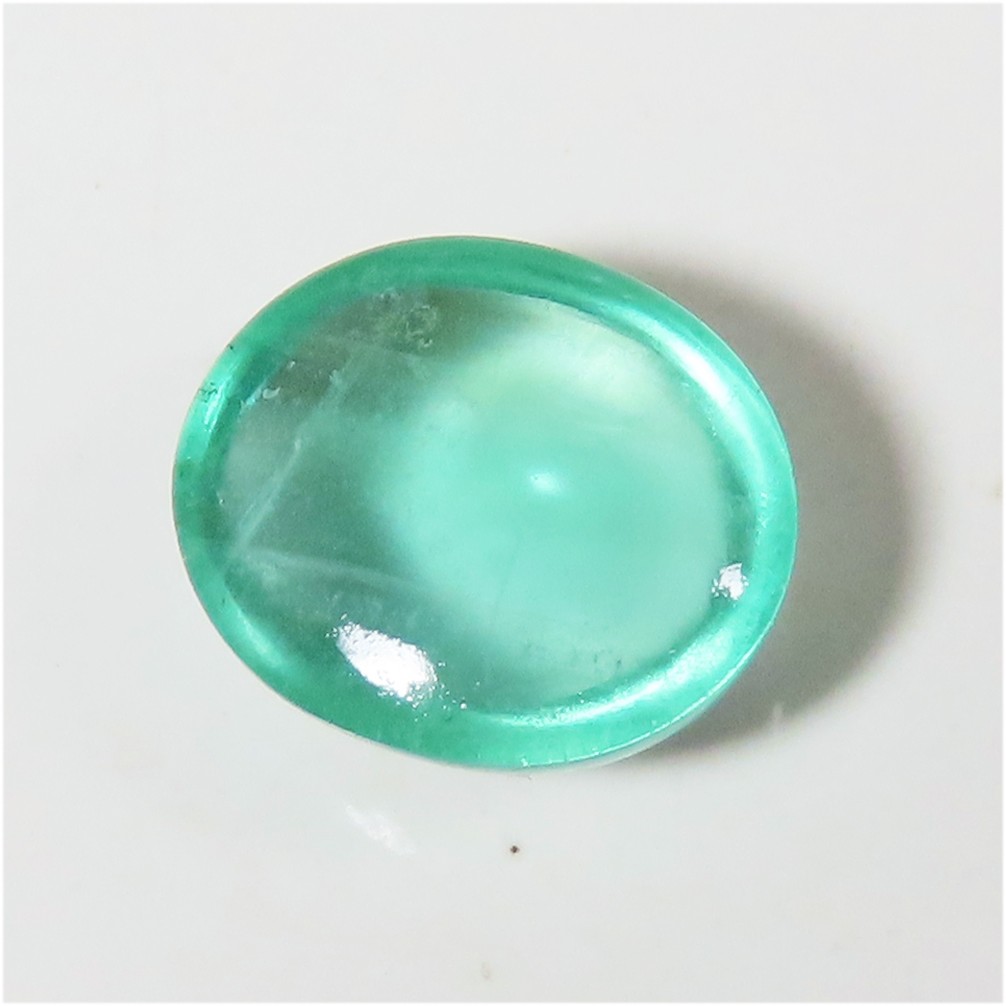 natural green FLUORITE oval cabochon loose gemstone 17.95 Cts. (14 x 16 x 08 mm)