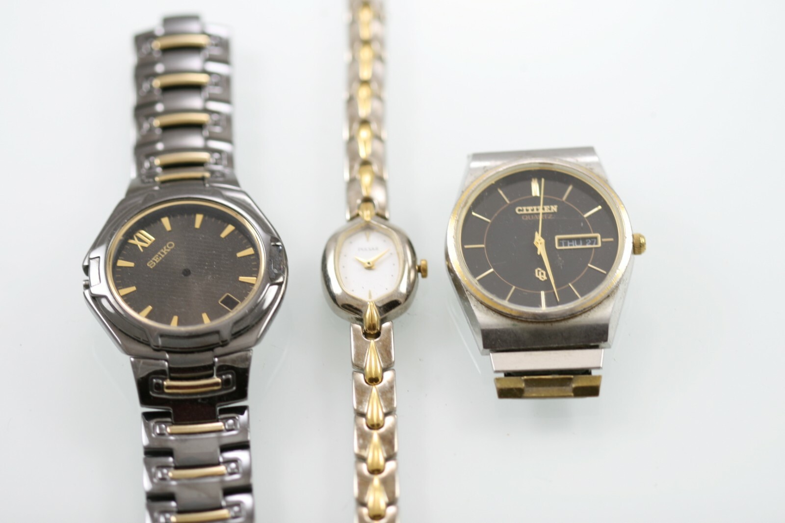 Seiko Citizen Pulsar Watch Men Women Gold Black Silver Stainless Non-work