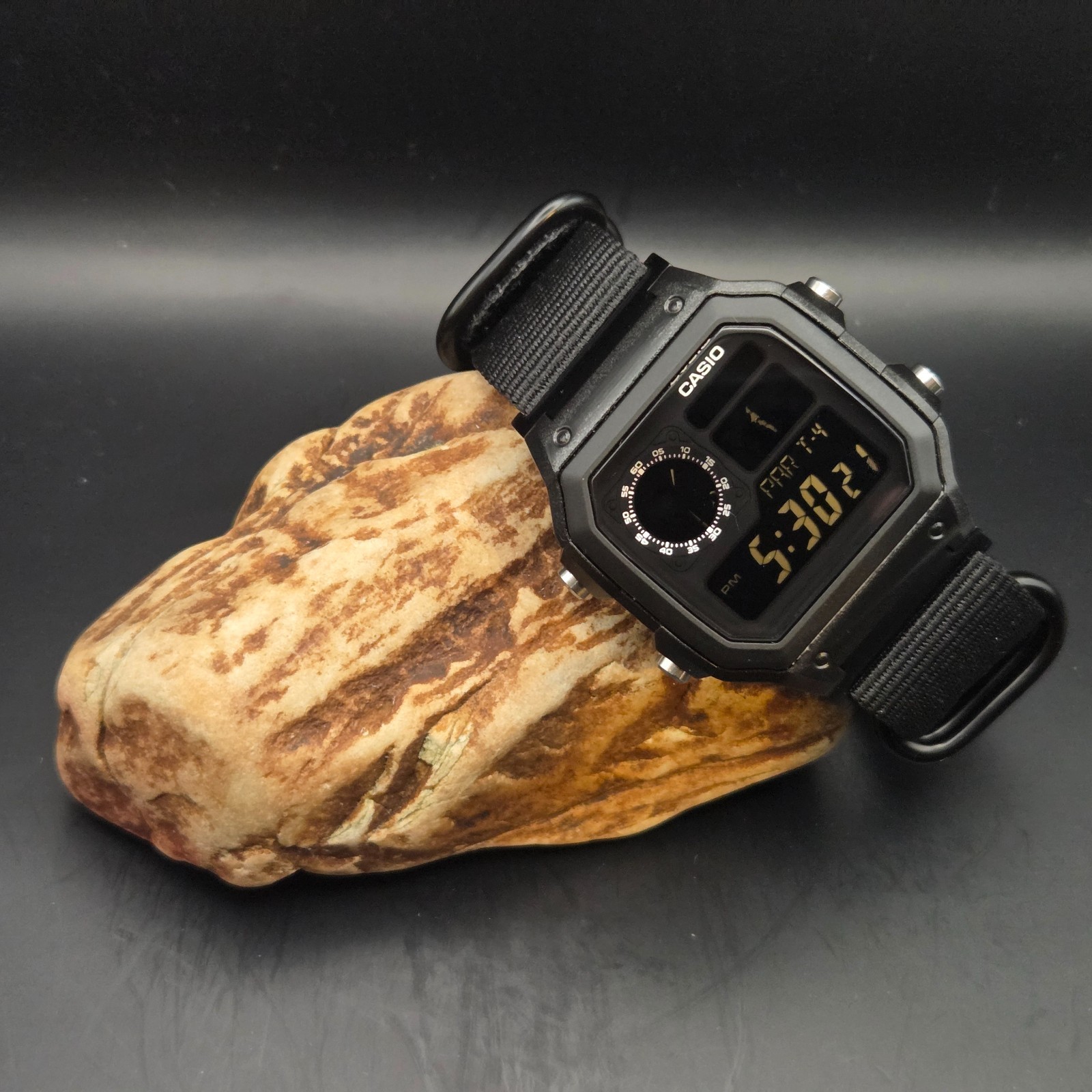 CASIO AE-1200WHD. Royale World Time Watch Mod. Blackout Negative. Hydromod.