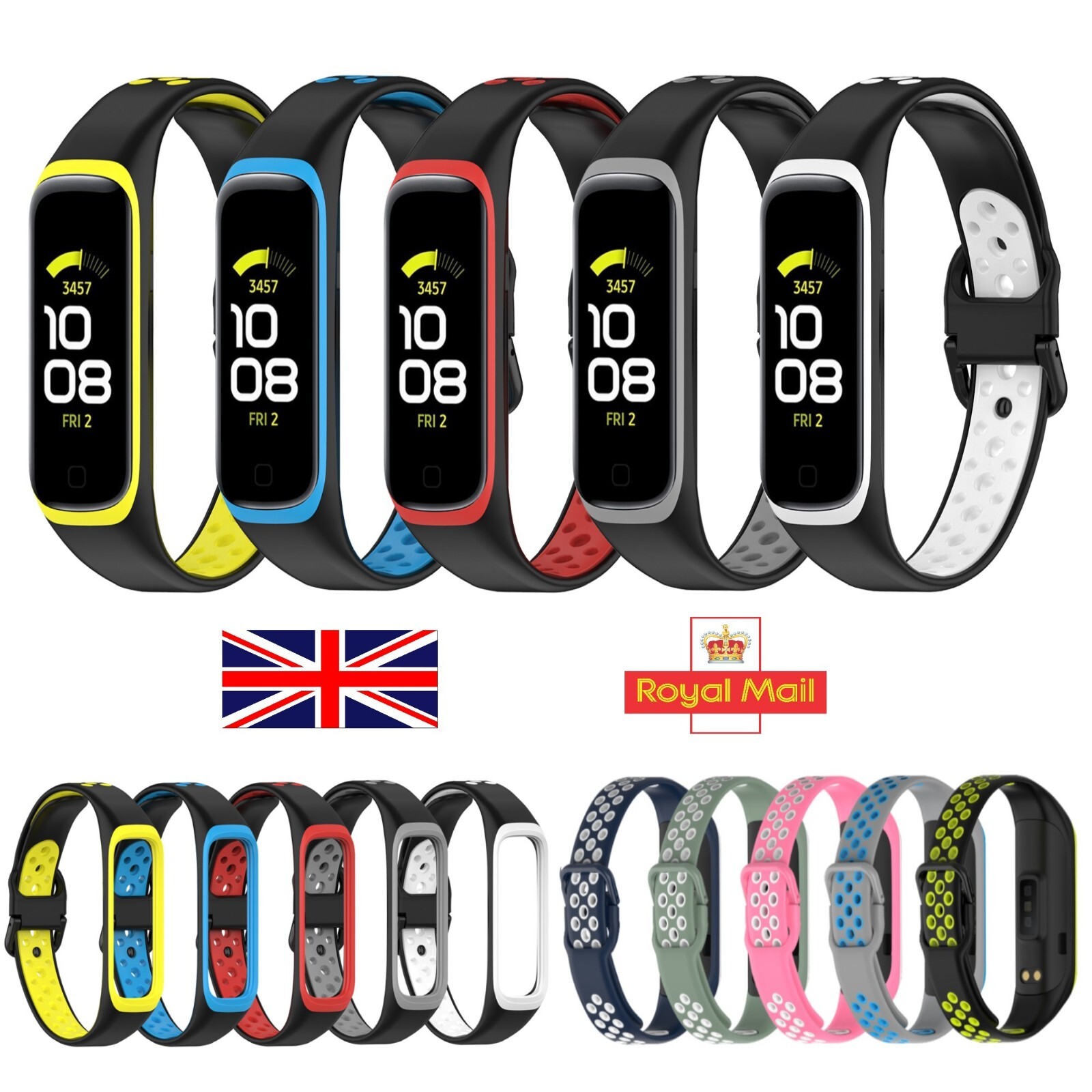 For Samsung Galaxy Fit 2 SM-R220 Wristband Silicone Sports Breathable Band Strap