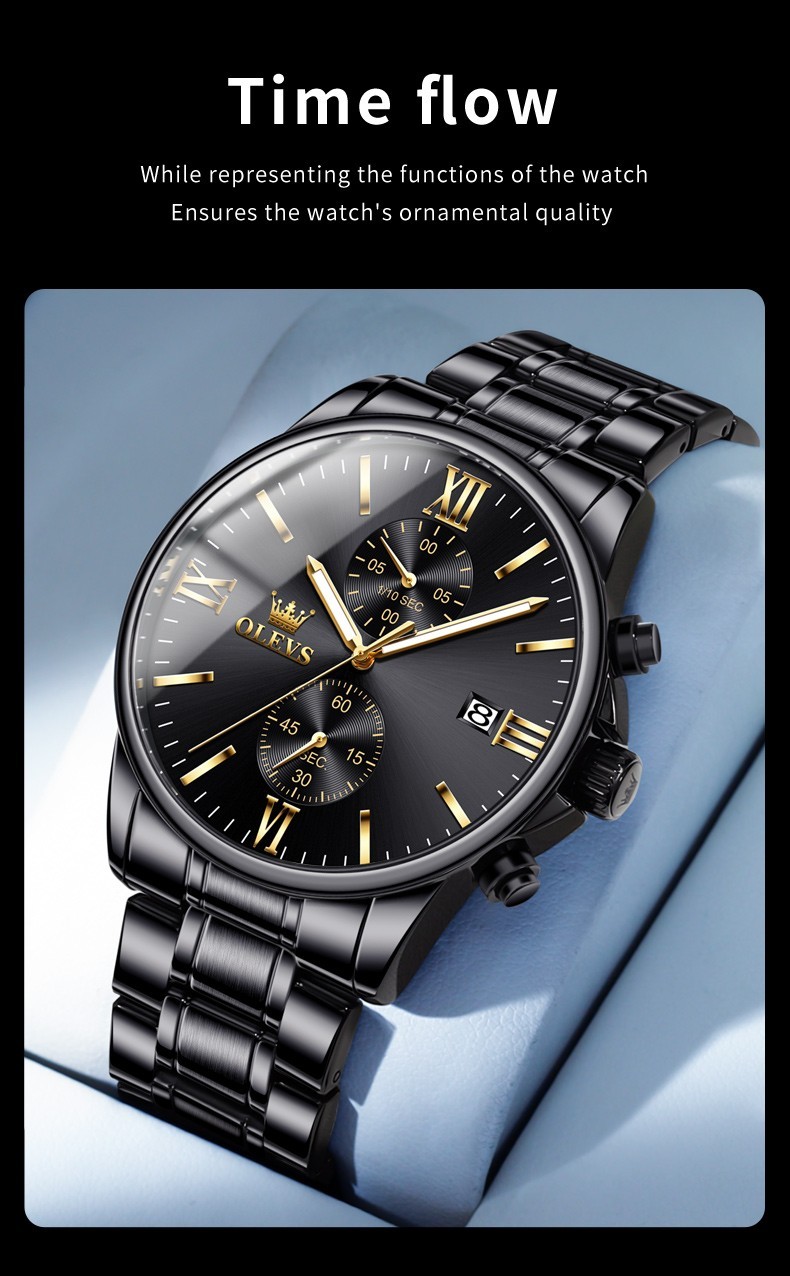 OLEVS 2886 Luminous Multifunctional Male Popular Steel Classic Quartz Watch