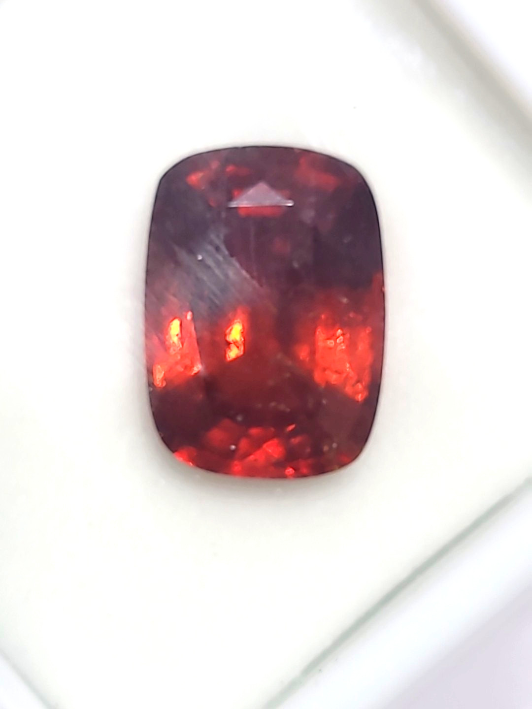 JTV Vtg NWT 8.00ct Hessonite Garnet Red Orange 14x10mm Cushion Cut Orig $320.00