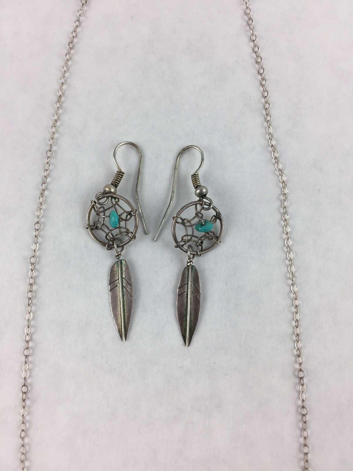 Dream Catcher Arizona Necklace and Earrings Silver Earring Coated Silver