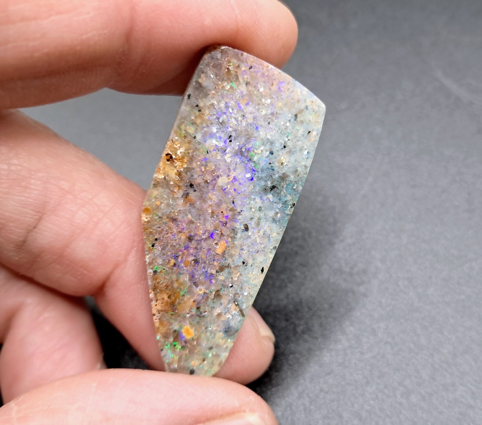 Louisiana Opal Cabochon 43.5 X 18 mm Freeform