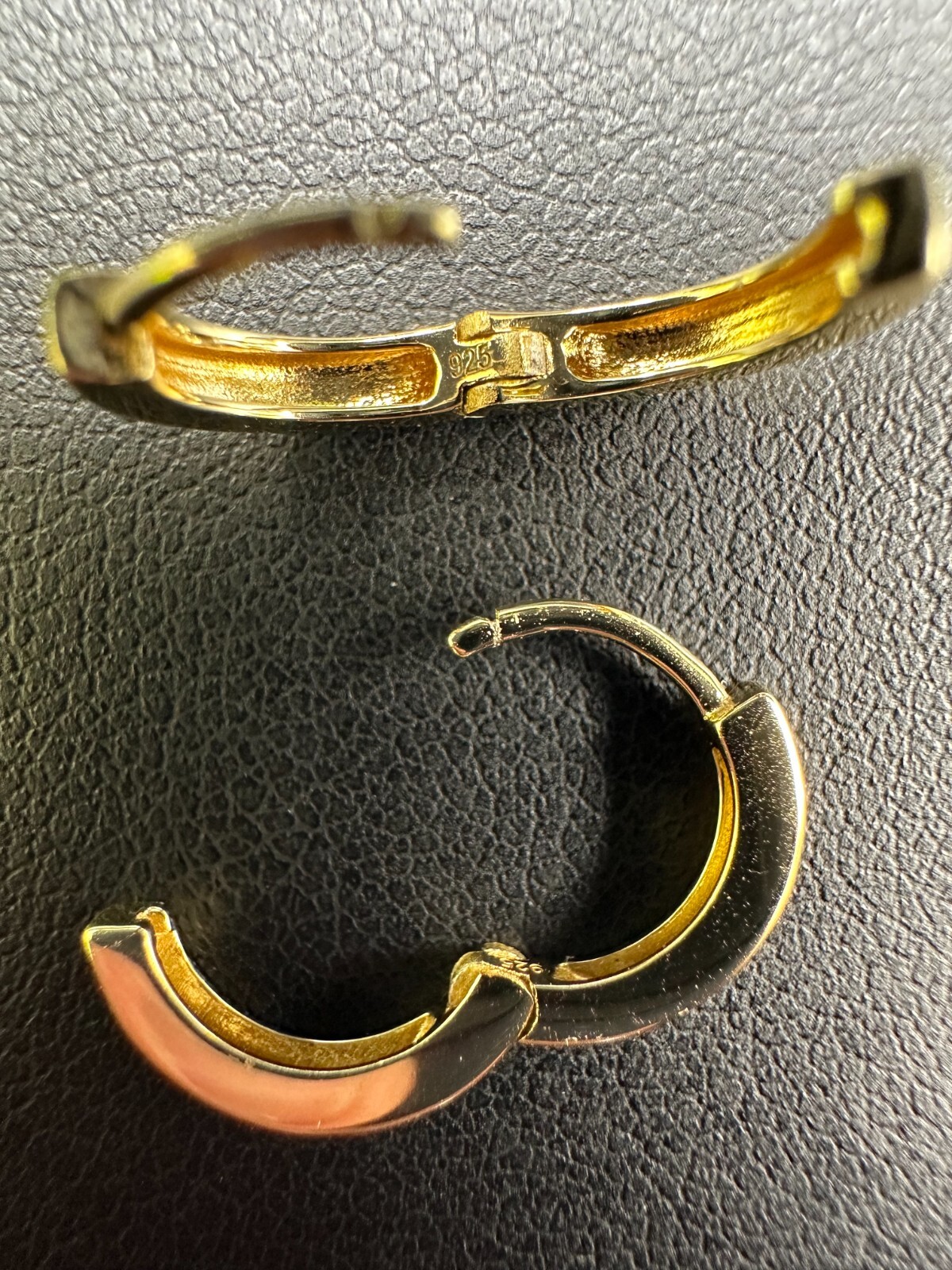 Real 14k Gold Vermeil 925 Silver Hoops Mens Ladies Small Huggie Earrings
