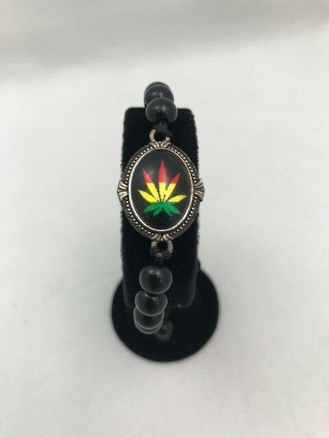 Celebrity Favorite Unisex Black beaded pot plant adjustable bracelet