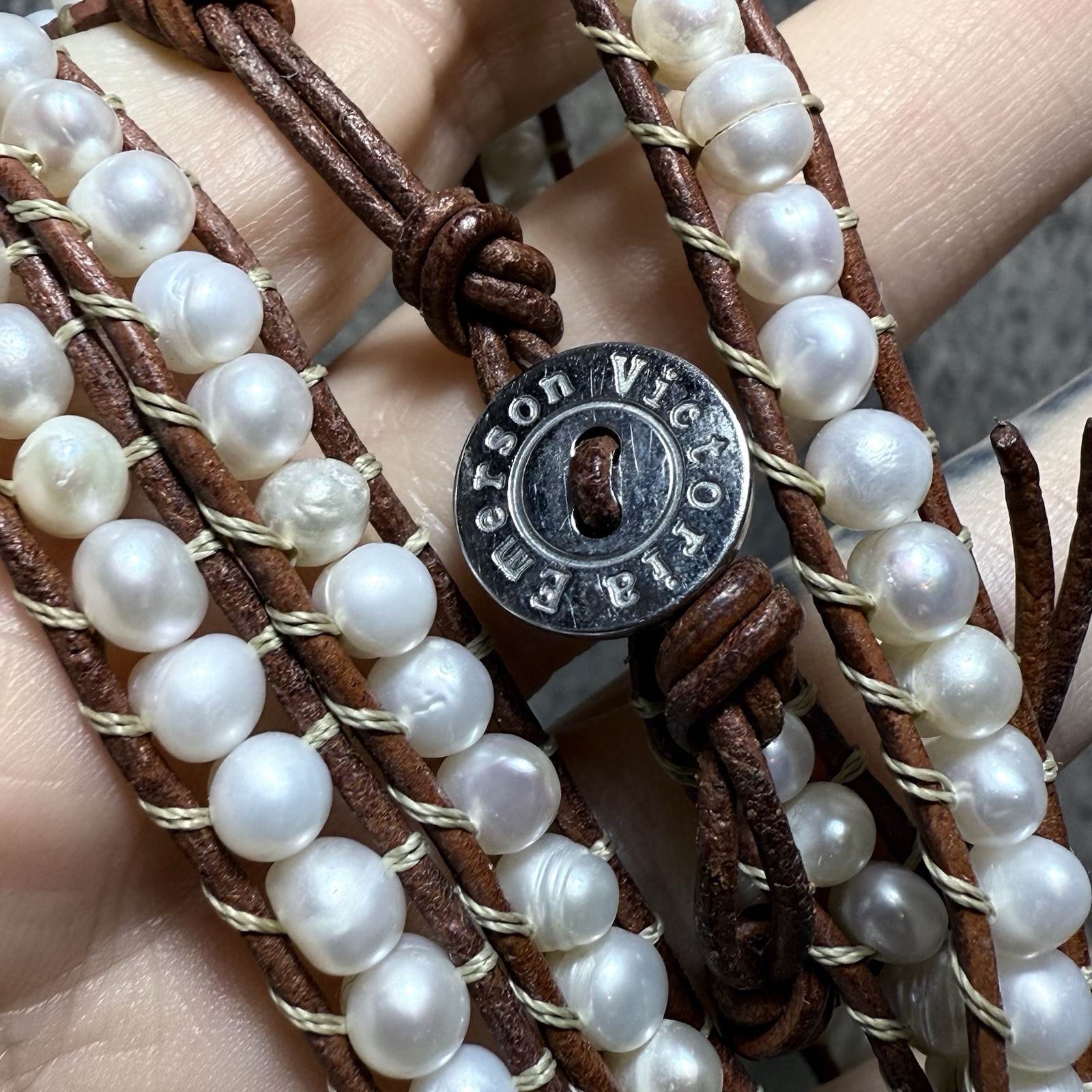 VICTORIA EMERSON Pearl Beaded Wrap Bracelet 92cm Kitsch Stack Pretty Beach