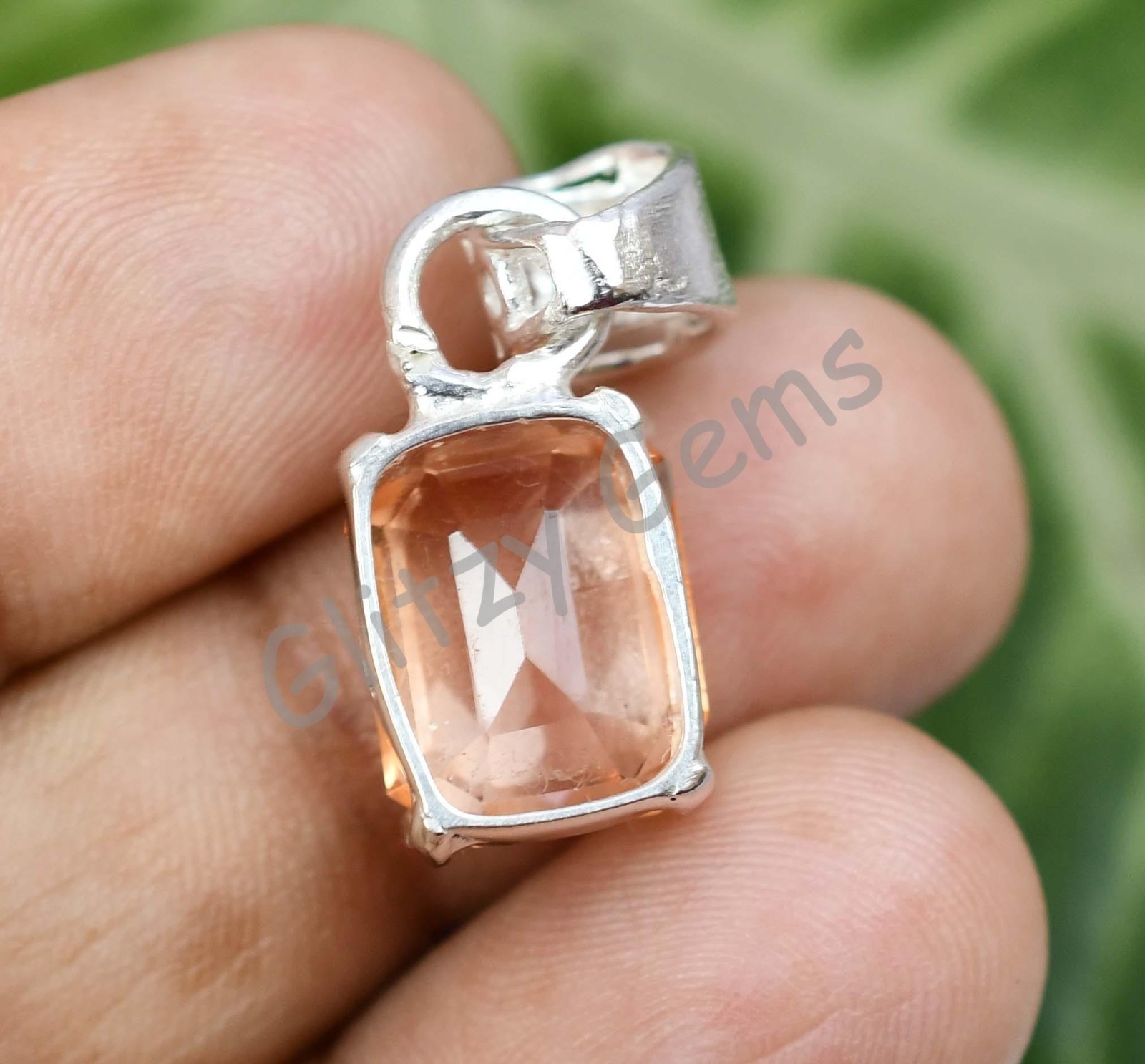 20.00 Ct Natural Padparadscha Sapphire 925 Sterling Silver Pendant Certified