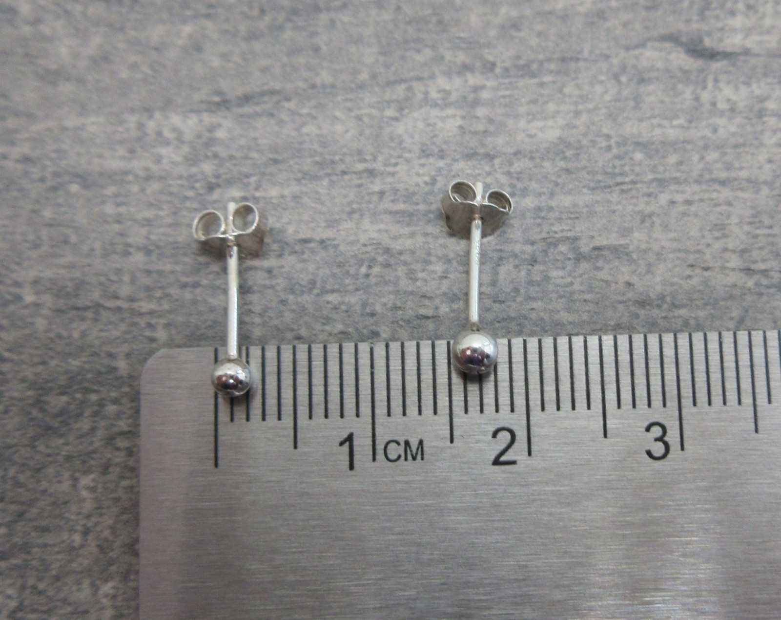 925 STERLING SILVER SMALL BALL EARRINGS POST STUD 1 PAIR 2.0 OR 3.0 mm