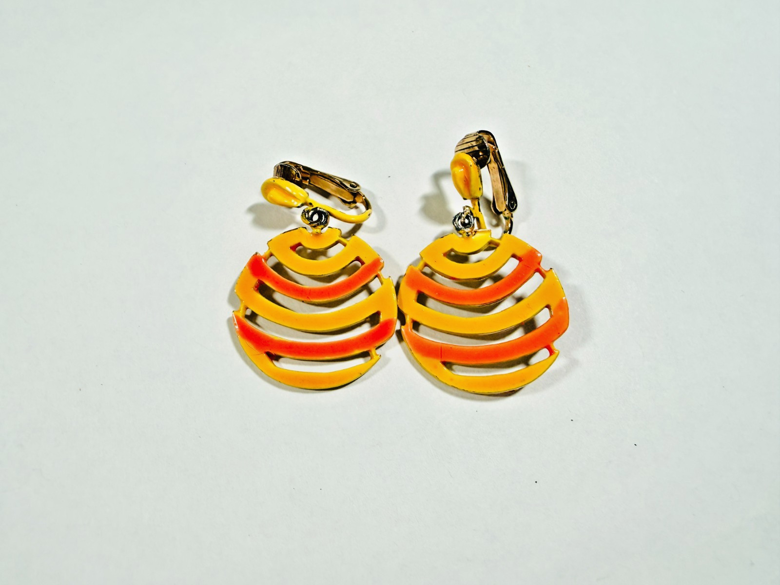 VTG 1970s Mod Psychedelic Hair Scarf & Earring Set Circles Polyester Estate Find