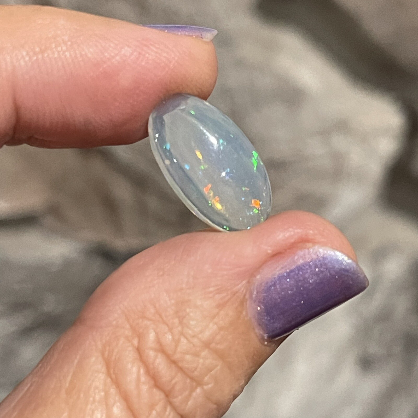4ct 17.8c10x4.7mm Pin Fire Stardust Ethiopian Welo Opal Oval Cabochon Gem