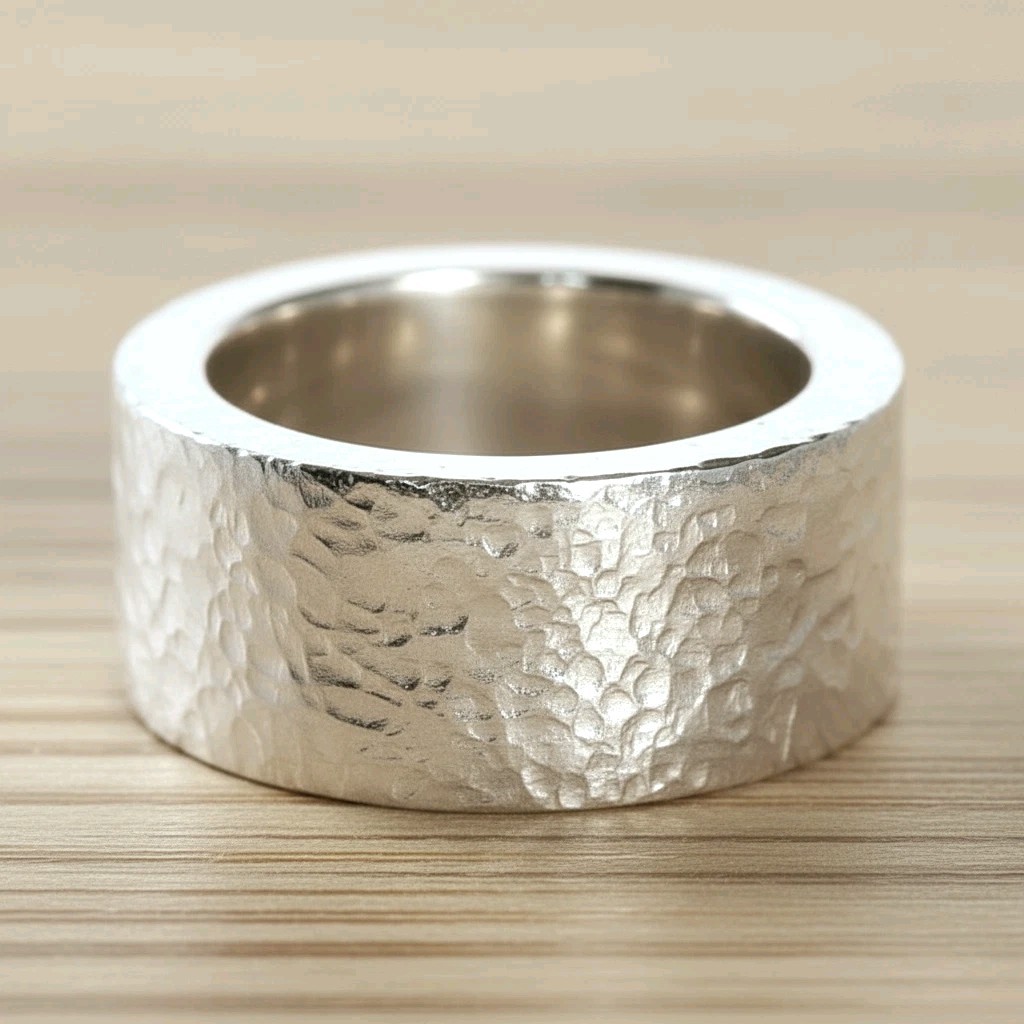 Hammered CUSTOM 999 Silver Ring 31g 1Oz Ancient Rome Width 13.5mm Thick 3.5mm