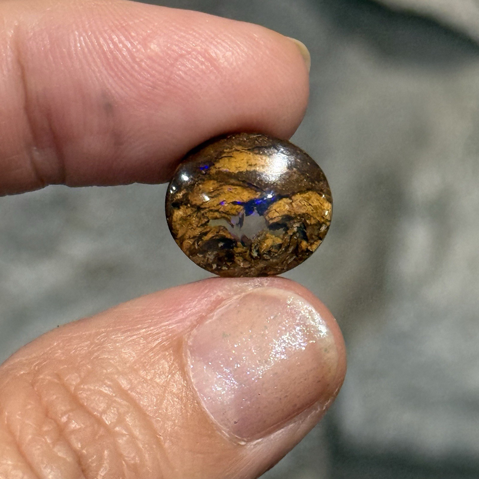 6.65ct 14.3×12.6×5.2mm Fine Australian Koroit Boulder Opal Oval Cabochon Gem
