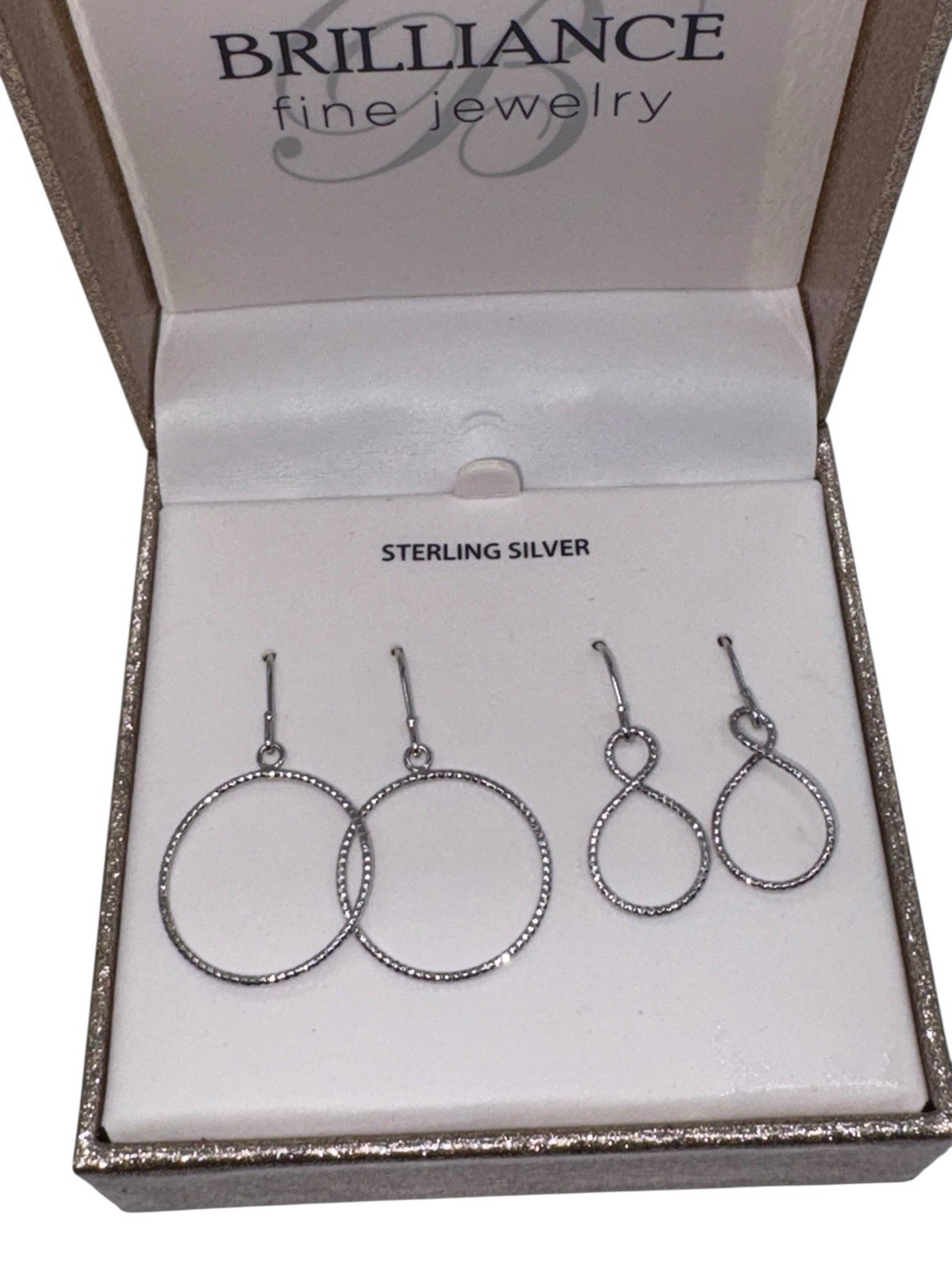 Brilliance Fine Jewelry Sterling Silver Earrings Set Of 2 New