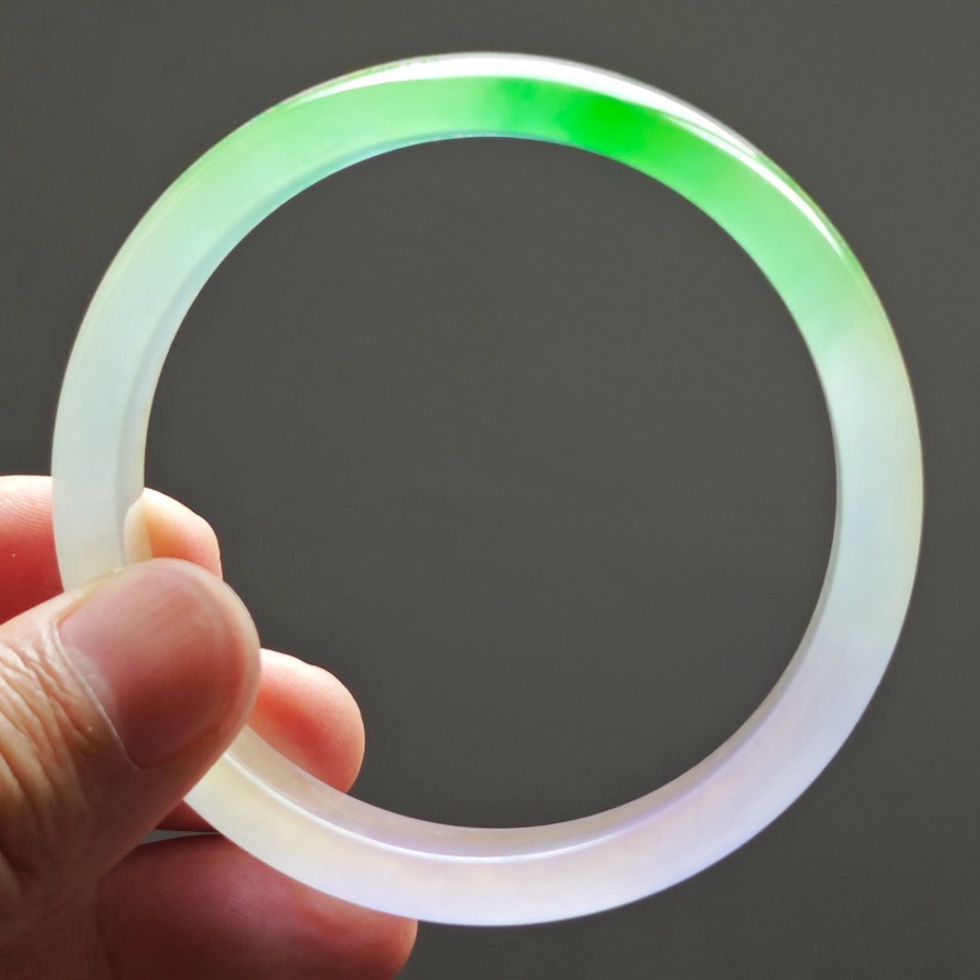 61mm Natural Ice Lavender Purple Jade Bracelet Burma Jadeite Jade Bangle 4030