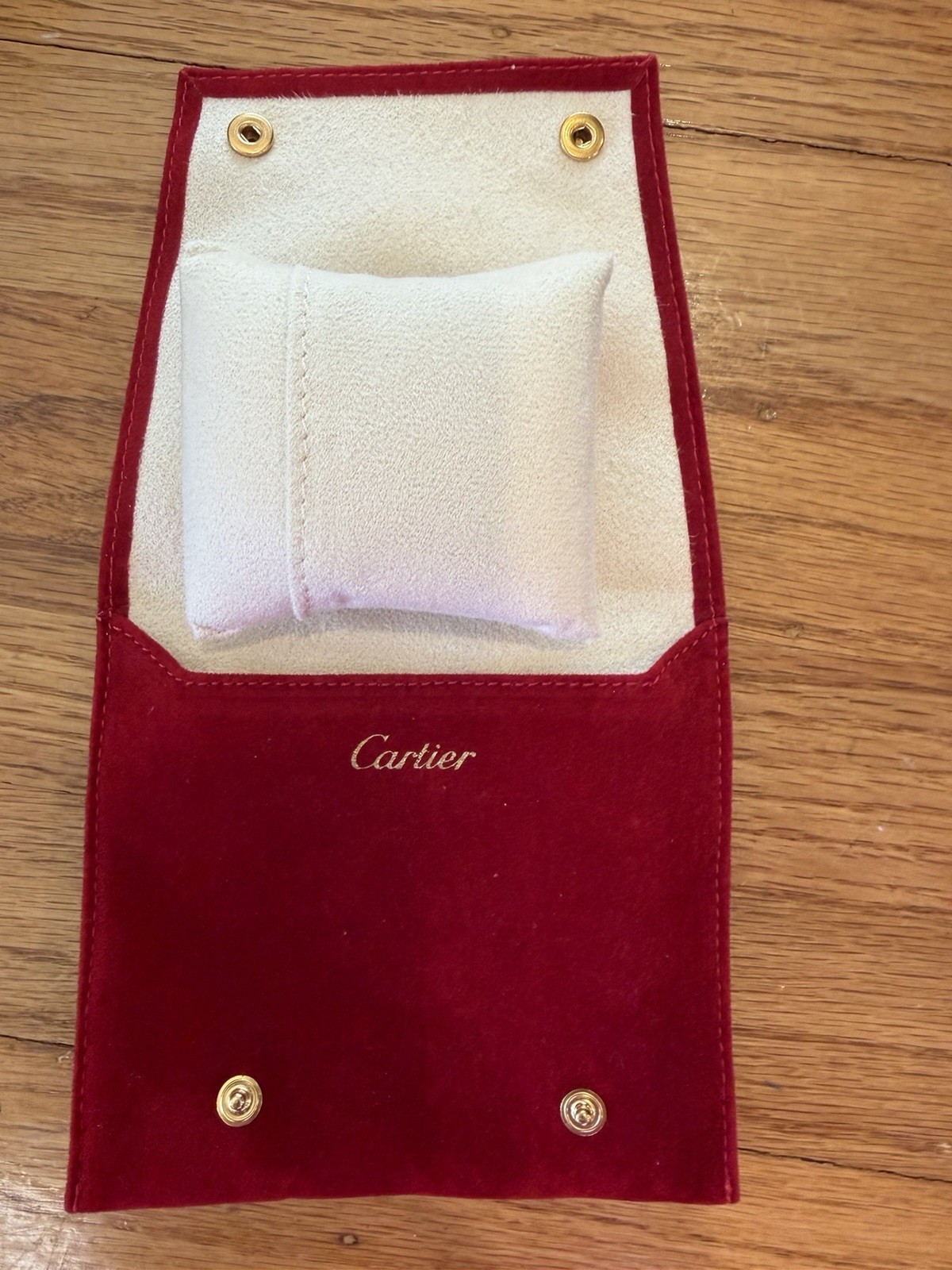 Cartier Authentic Red Jewelry Bracelet Travel Pouch and Shopping Bag Set