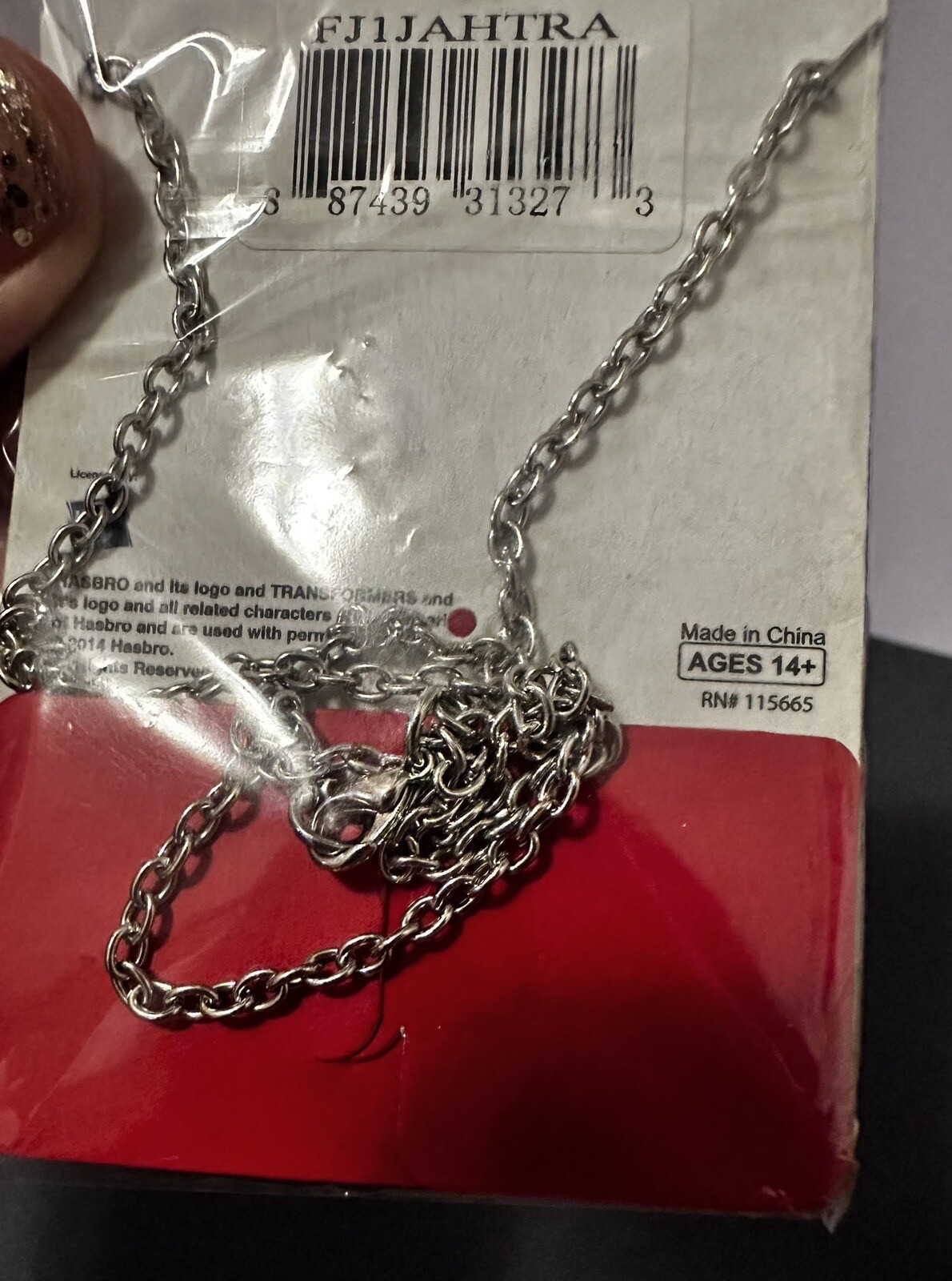 HasbroTransformers Optimus Prime 1.25” X 1.25” Sq. Pendant Necklace Brand New!