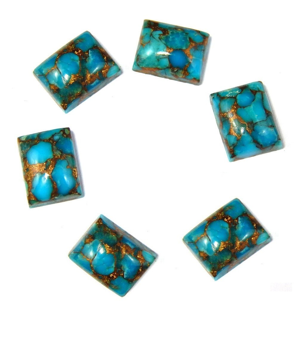 Natural Blue Copper Turquoise Rectangle Cabochon 6x8mm To 20x25mm Loose Gemstone