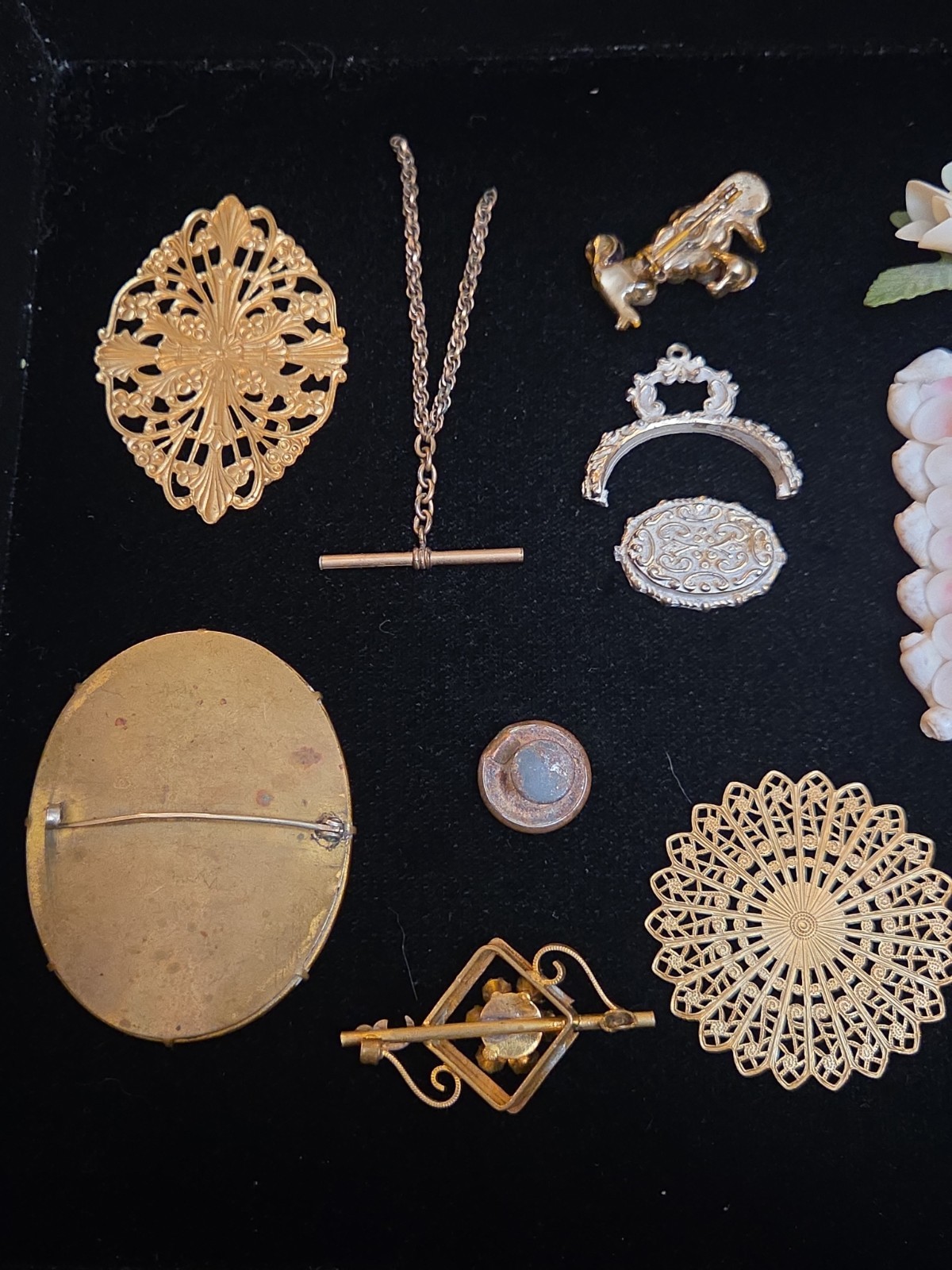 Antique Vintage Jewelry Findings Mixed Lot For Repair Restoration Junk GF