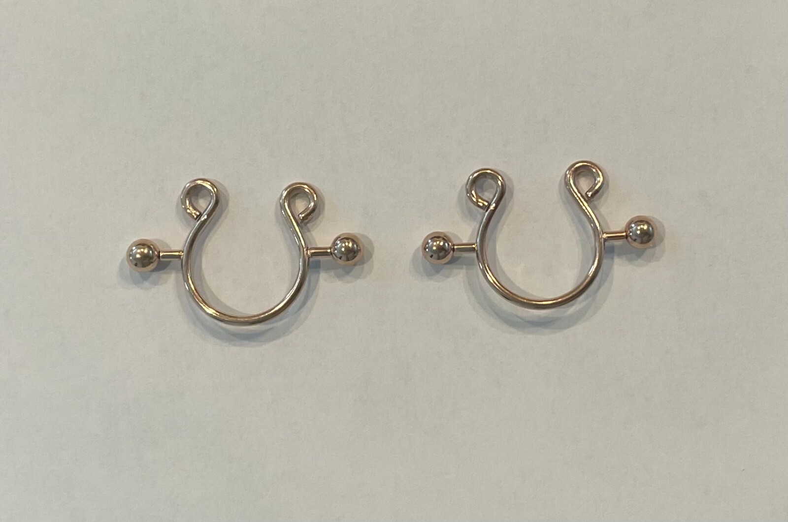 2pcs Rose Gold Sexy non Piercing Clip on nipple rings Jewelry for Women