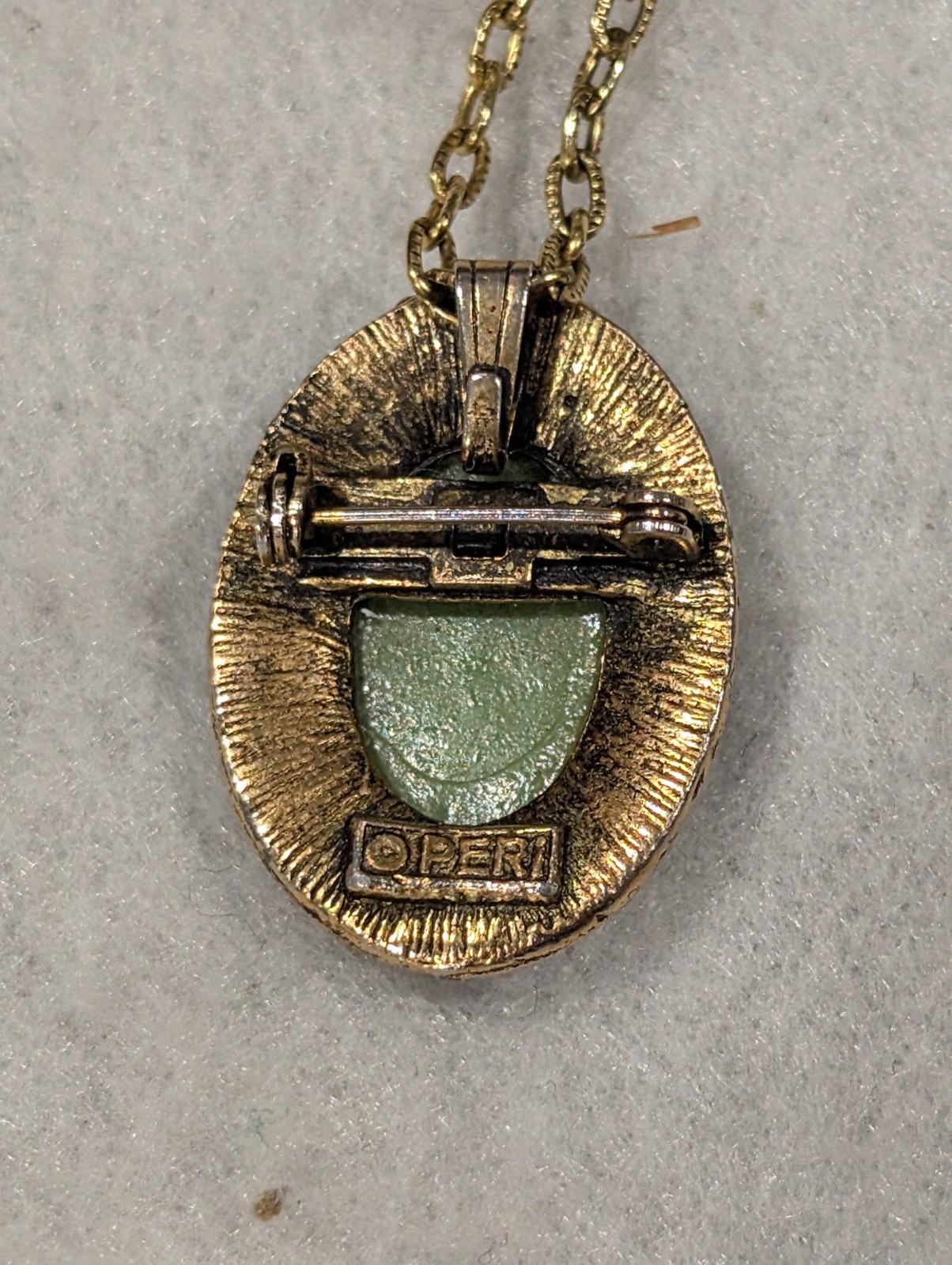 Vintage Lot of 2 Cameo by Peri Necklace – Costume Jewelry – 24 Inch Long Chain