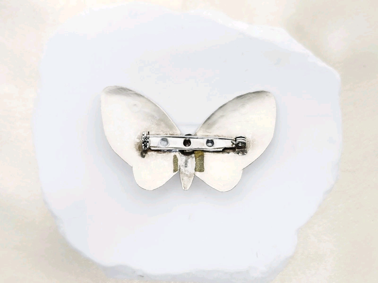 Vintage Nickel Silver Butterfly Brooch- 2 1/4″ W
