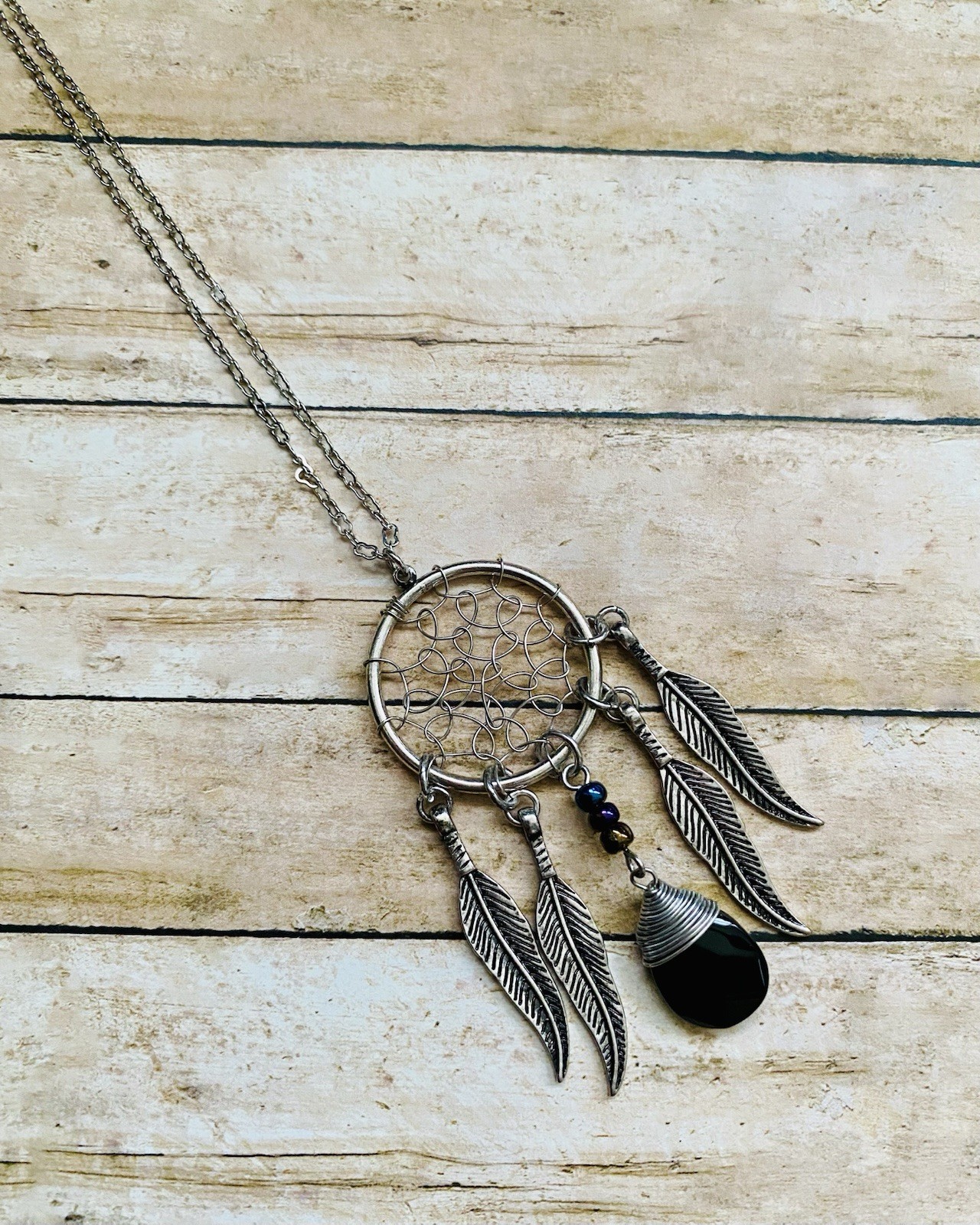 Cherokee Indian Tribe Theme Necklace Western Beauty Catcher Of Dreams