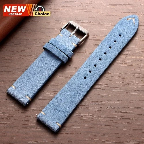 16 18 19 20 21 22 MM Soft Suede Leather Vintage Strap Watch Band Quick Release