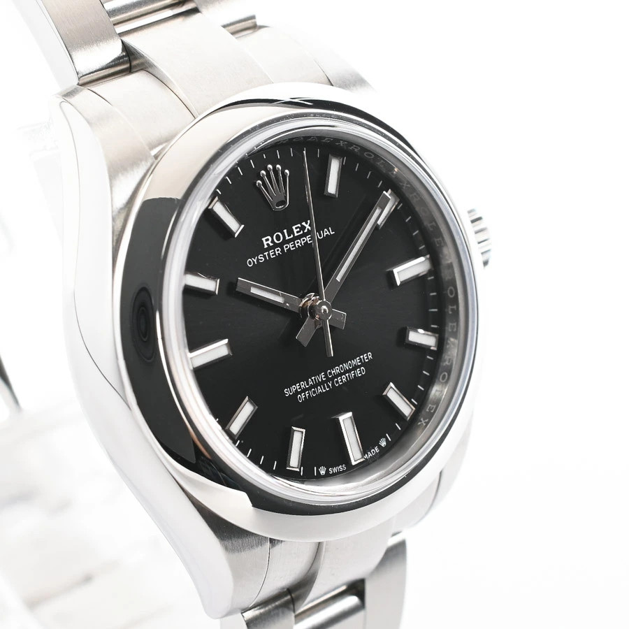 ROLEX Oyster Perpetual 276200 Black Case Size 28mm Ladies Used Watch #51619