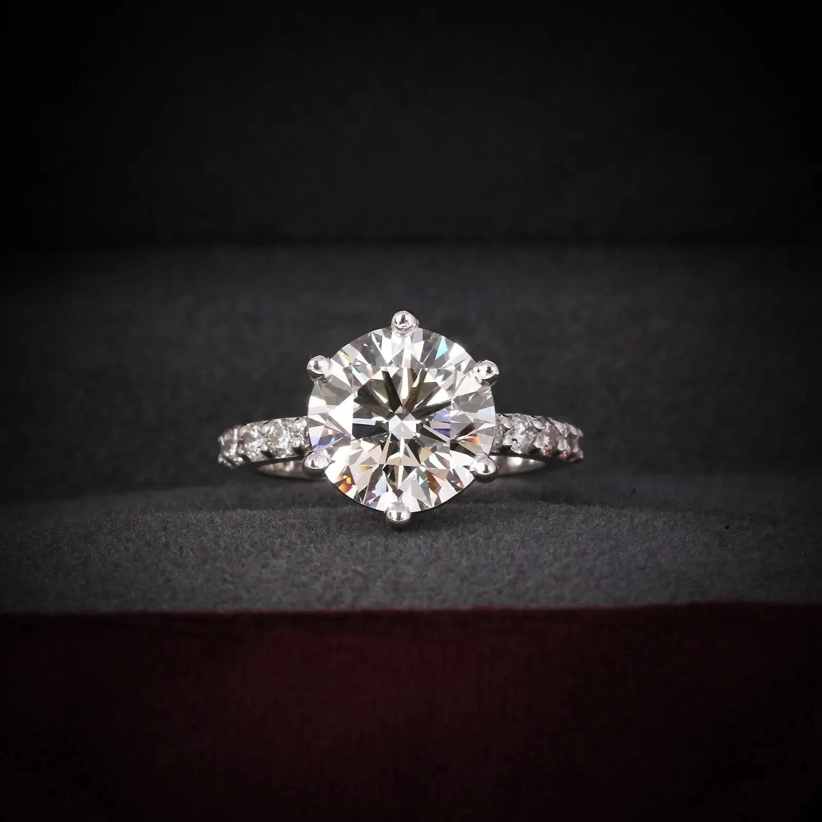 Rare 4.10 Ct Certified Round White Diamond Solitaire Engagement Ring 925 Silver