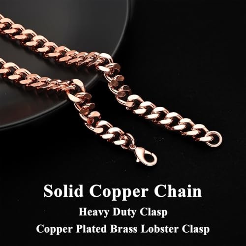 99.9% Pure Copper Cuban Link Bracelet for Men & Women – 5mm to 12mm Widths, Gift