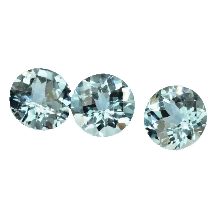 3 pieces Natural Blue Topaz Round Checkerboard Cut 15.56 ct. total 11 mm