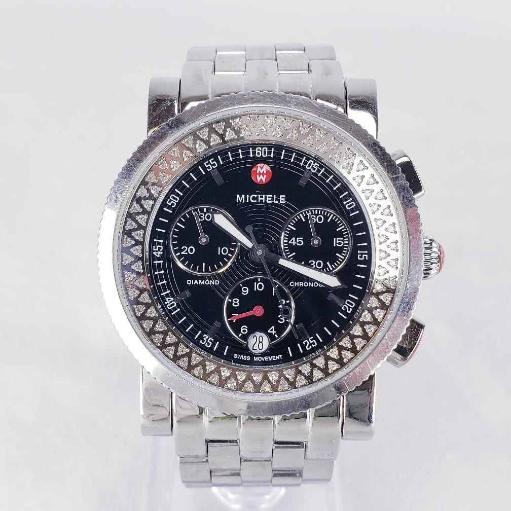 Michele Sport Sail Lady’s Watch Chrono Date Diamond 38mm MW01C01D9002