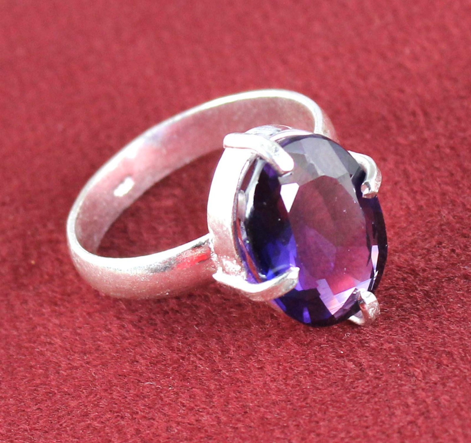 Gemstone Astrological Ring 9.75 Ct Natural Oval Boysenberry Sapphire Certified