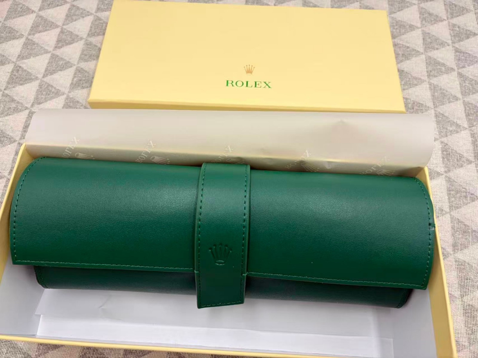 Luxury Green Leather Watch Roll Travel Case 3 Slot Storage Pouch Collector Gift