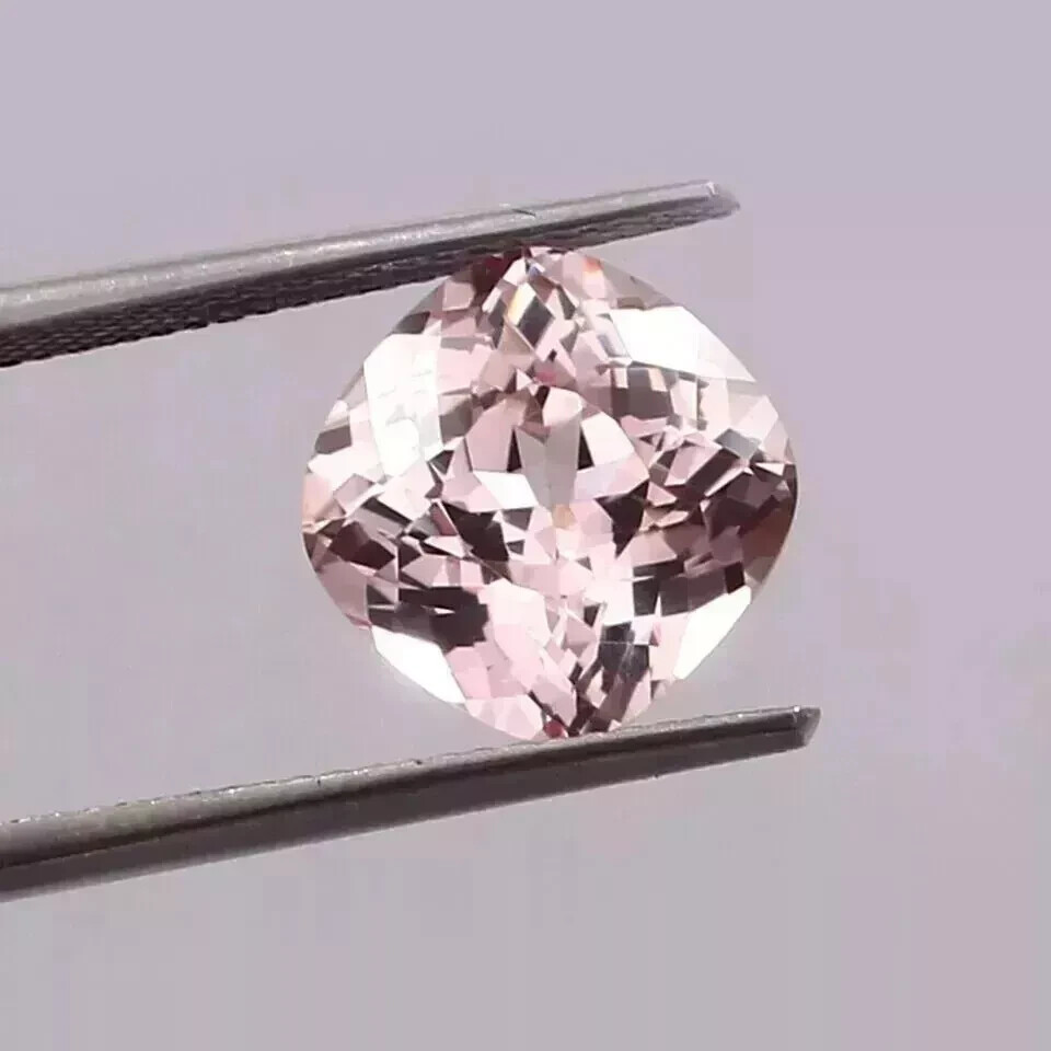 Pink Morganite Natural Cushion Cut 10-12 Ct Madagascar Gemstone Loose Certified