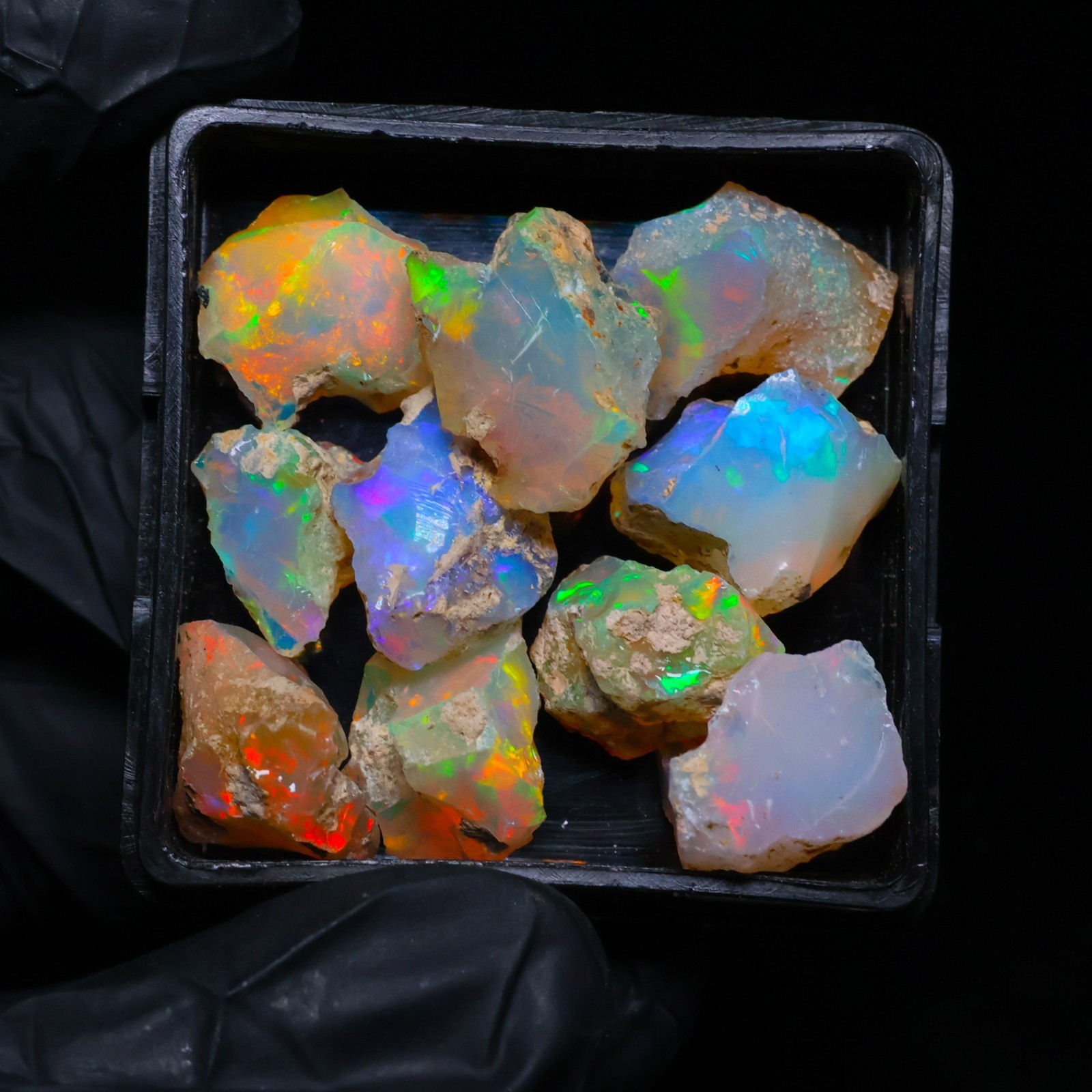 Natural Ethiopian Welo Opal Rough 50.05 Ct Gemstone – Bright Play of Color Fire
