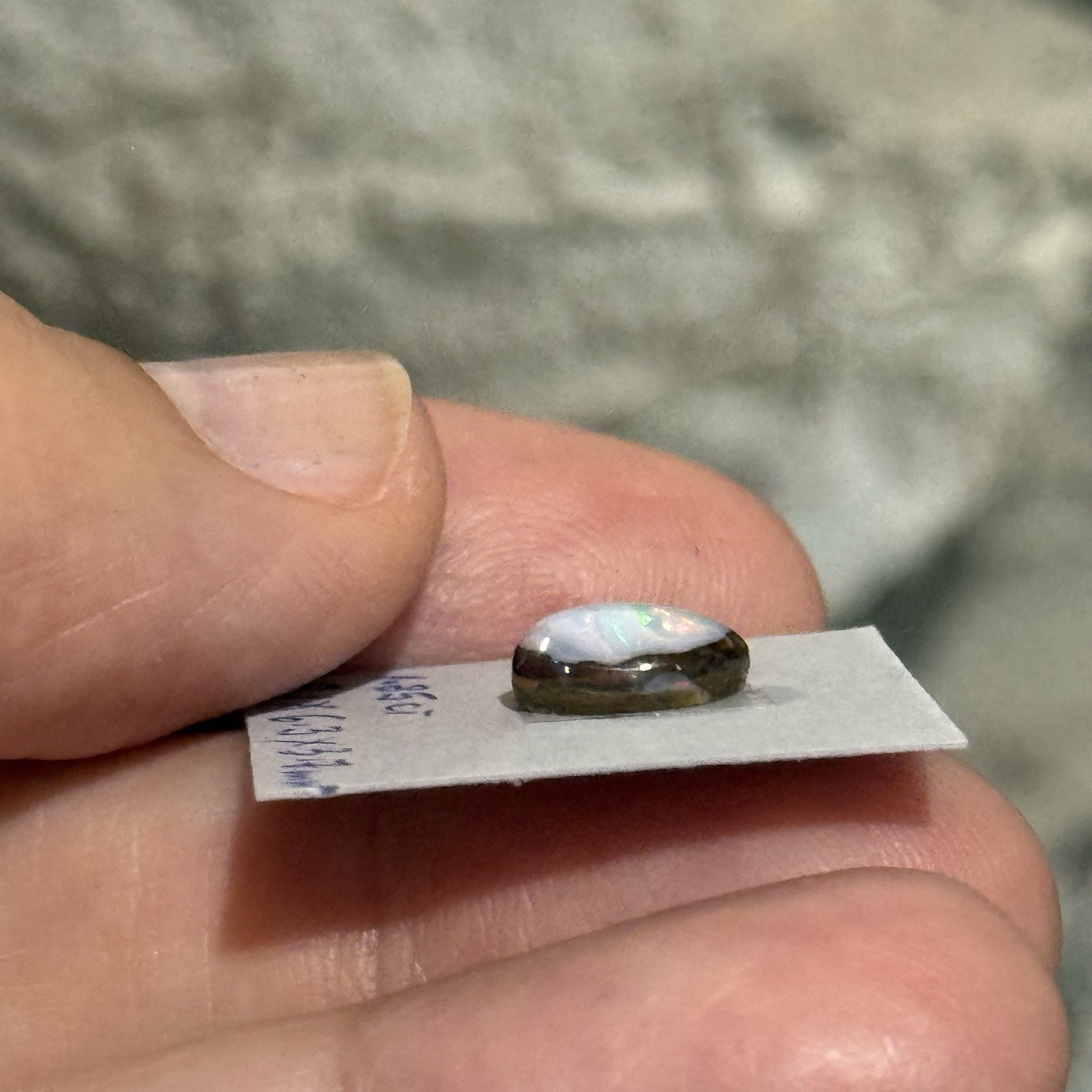 1.85ct 9.1×6.3×3.7mm Colorful Australian Boulder Opal Oval Cabochon Ring Gem