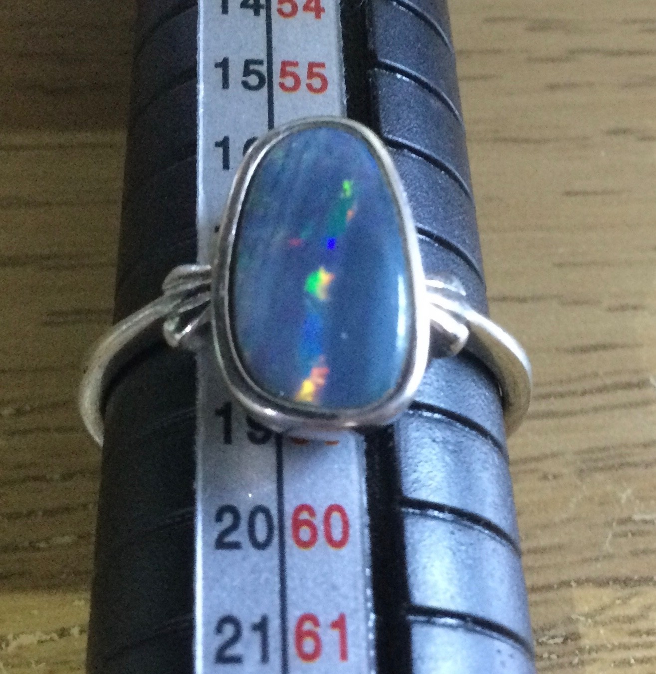 Beautiful Australian Opal Ring In Solid 925 Sterling Silver – Size US 8.25