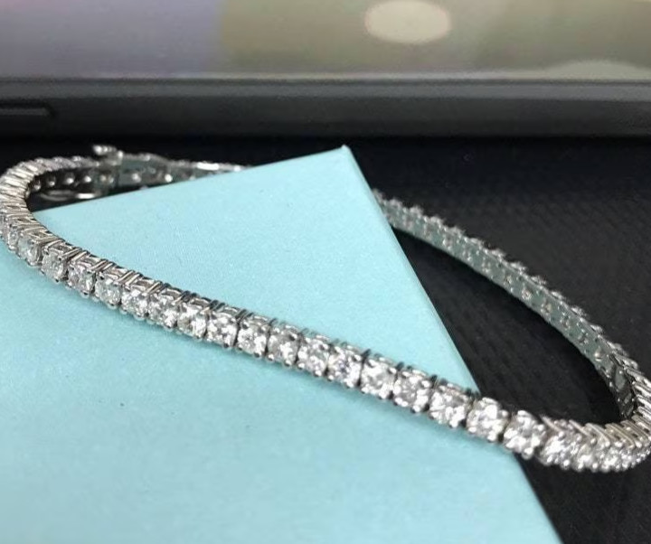 5.49Ct Round GDGL Natural Diamond Women’s Tennis Bracelet Real 14K White Gold