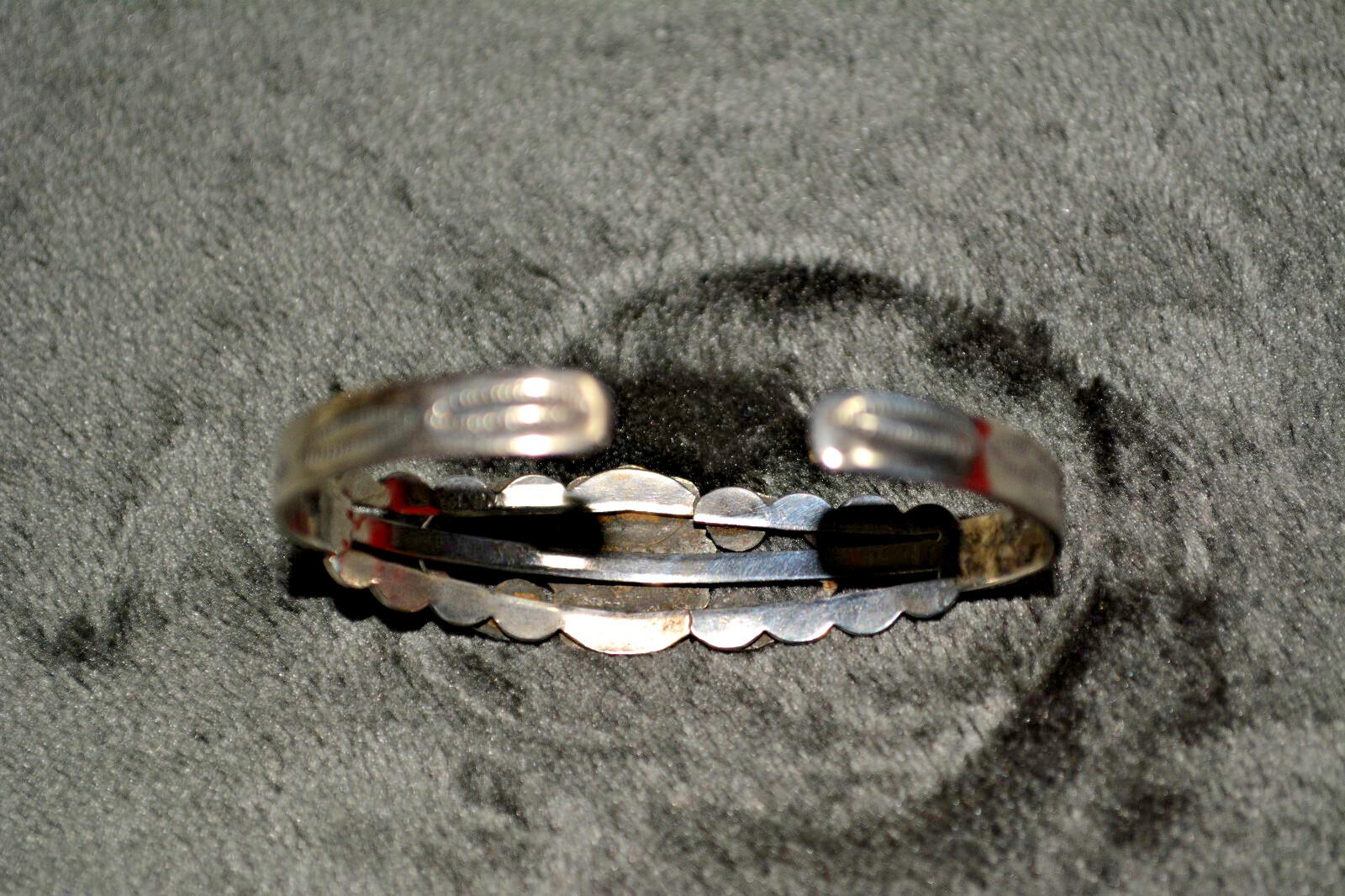 Vintage Fred Harvey Sterling Silver Turquoise Child Small Adult Cuff Bracelet
