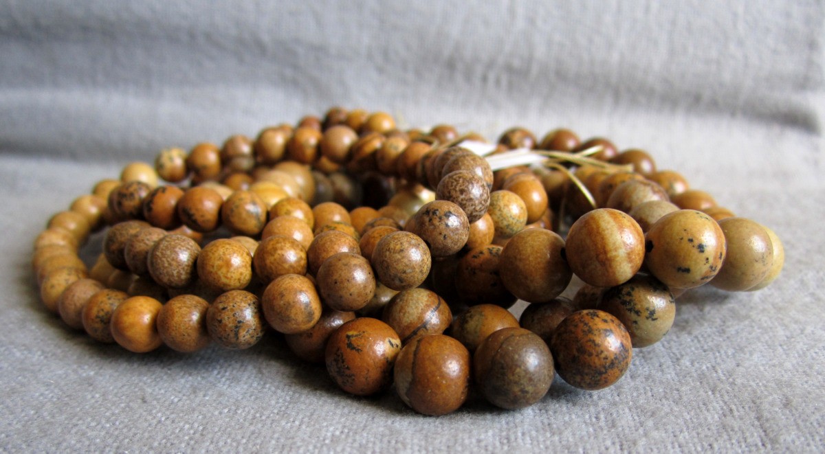 Landscape Jasper Bracelet • Approx Ø 6 and 8mm / Approx 15-23cm • Elastic
